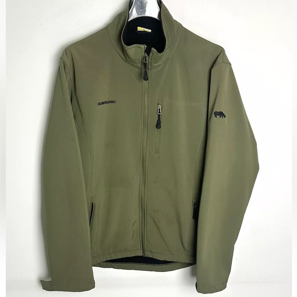 Kilimanjaro Jacket Mens XL Green Full Zip Softshell Waterproof Fleece Lined